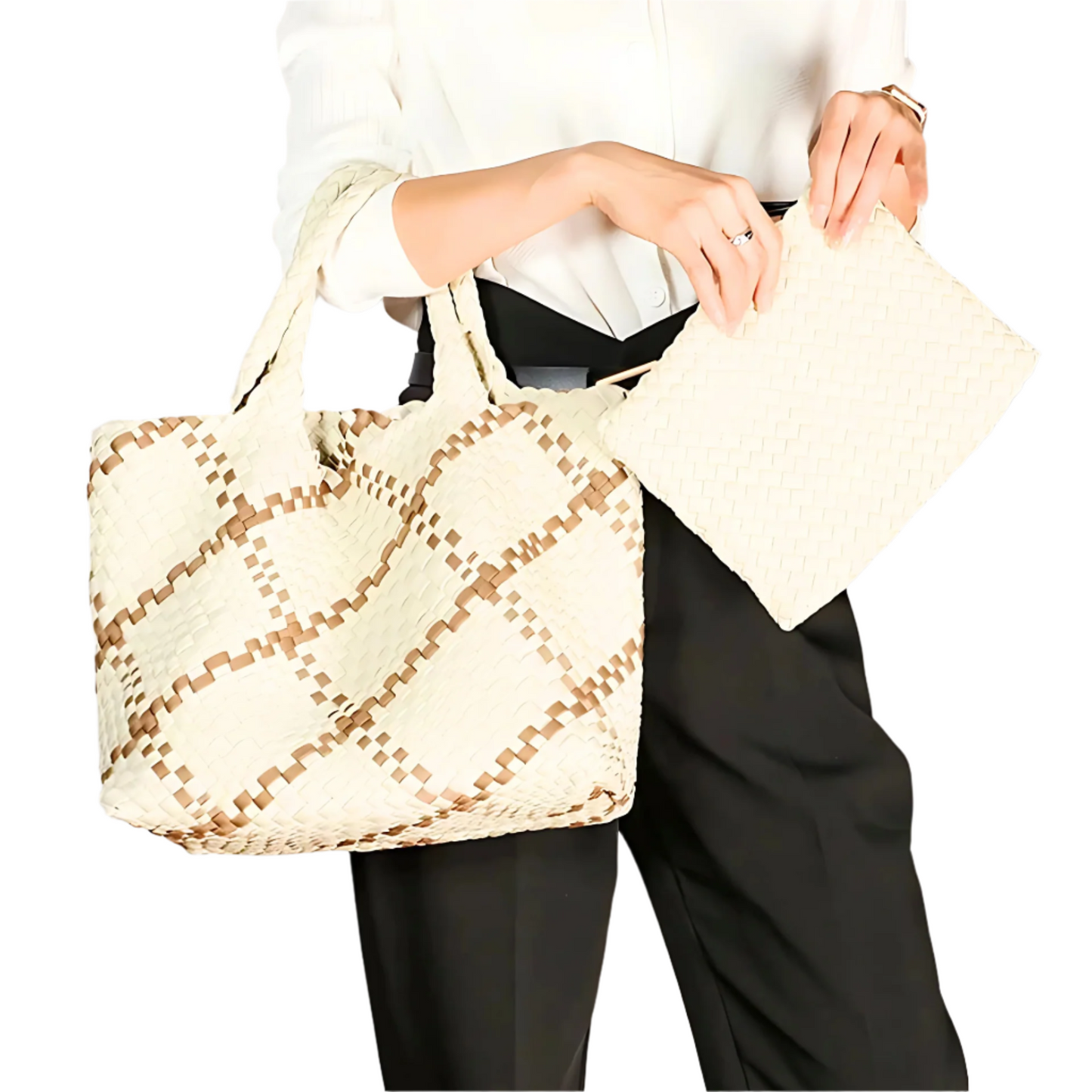 תיק נשיאה לים עם ארנק תואם - AMELIE